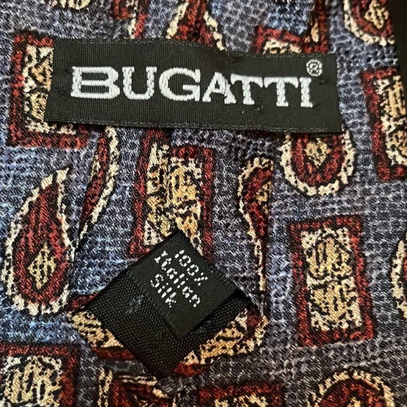 BUGATTI Italian Silk Wide Men’s Designer Neck Tie, 56” - Picture 3 of 5